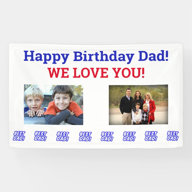 Vater World's Best Ever Kids Foto Banner (Horizontal)