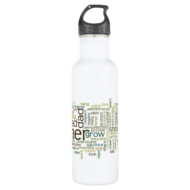Vater-Wort-Wolke Trinkflasche (Vorderseite)