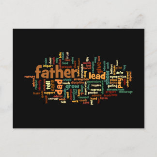 Vater-Wort-Wolken-Postkarte Postkarte