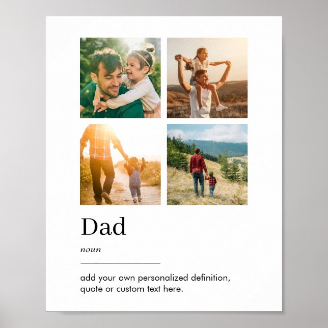 Vater-Wörterbuchdefinitionsfotocollage Poster (Vorne)