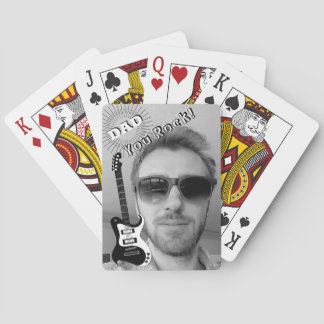 Vater You Rock Electric Gitarre Schwarz und Weiß C Spielkarten