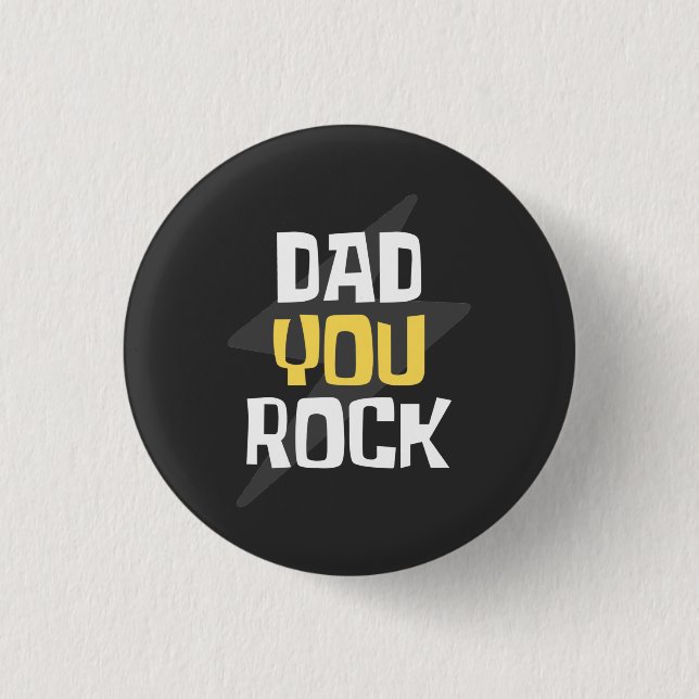 Vater You Rock - Vatertag / Geburtstagsgeschenk Button (Vorderseite)