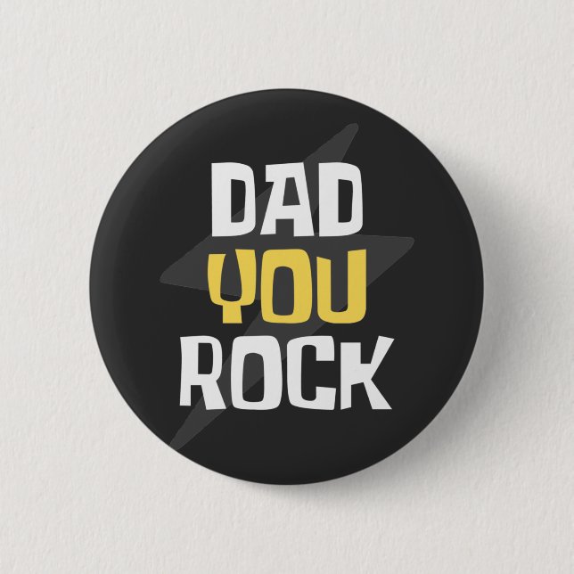 Vater You Rock - Vatertag / Geburtstagsgeschenk Button (Vorderseite)
