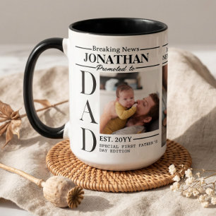 Vater-Zeitungs-Foto-Collage Erster Vatertag Tasse