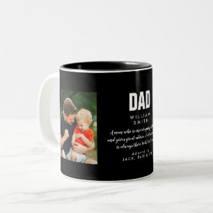 Vater-Zitat Moderne Coole Foto Schwarz-Weiß Zweifarbige Tasse