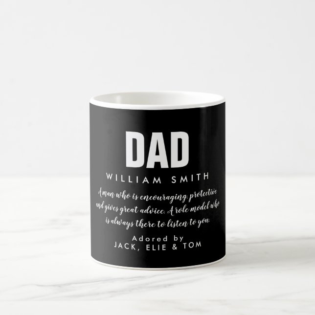 Vater Zitat Schwarz-Weiß-Moderne Kaffeetasse (Mittel)