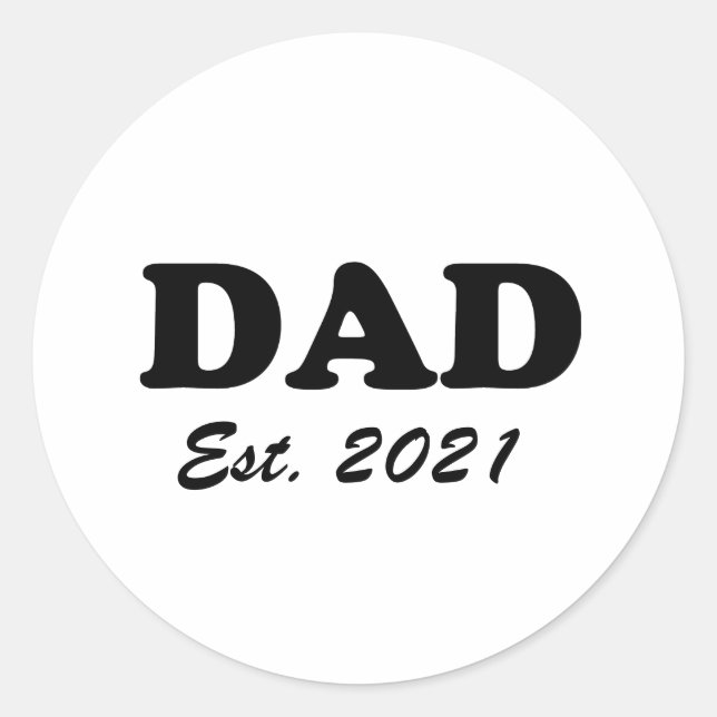 Vater Zolltarifdatum personalisiert modern Runder Aufkleber (Vorderseite)