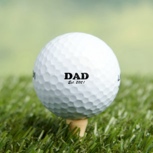 Vater Zolltarifdatum schwarz personalisiert Golfball