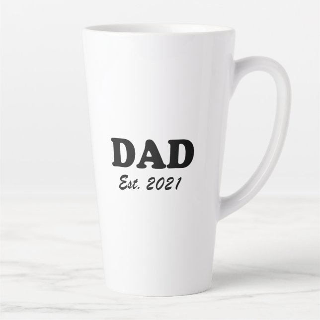 Vater Zolltarifdatum Schwarz-weiß modern Milchtasse (Rechts)