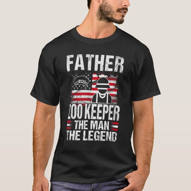 Vater Zoo bewahrt den Mann der Legende Retro USA F T-Shirt (Vorderseite)