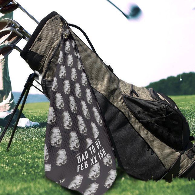 Vater zu sein Ultrasound Foto 1. Pater Golf Handtu Golfhandtuch (Surprise the golf loving Dad to be with a golf towel with your baby photo on it. )