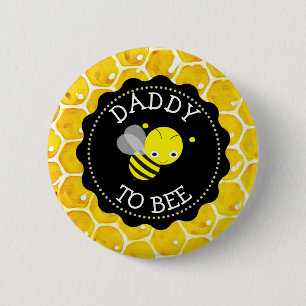 Vater zum Bienen-Baby-Duschen-Knopf Button