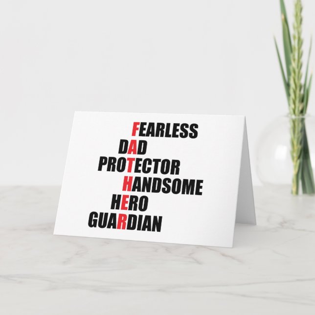 VaterAcrostic Karte (Vorderseite)