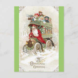 Väterchen Weihnachtsmotorbus Feiertagspostkarte