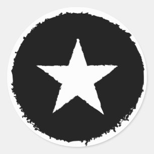 Vaterländische Armee Krieg Weißer Star Symbol Zeic Runder Aufkleber