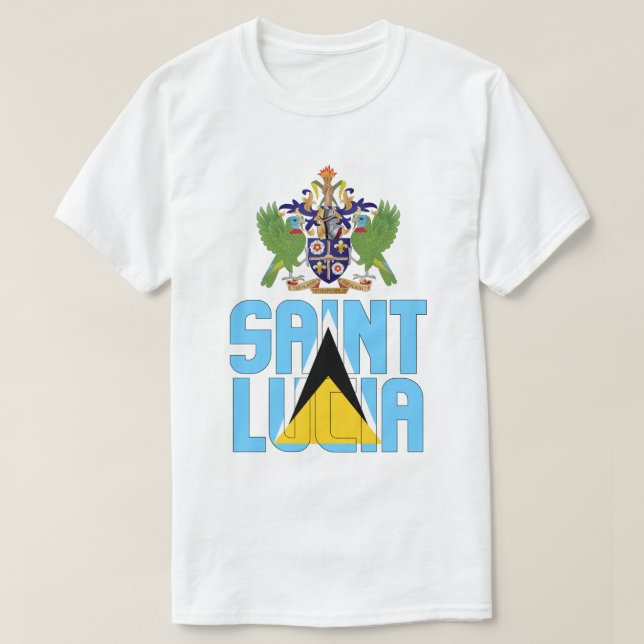 Vaterländische Flagge von St. Lucia T-Shirt (Design vorne)