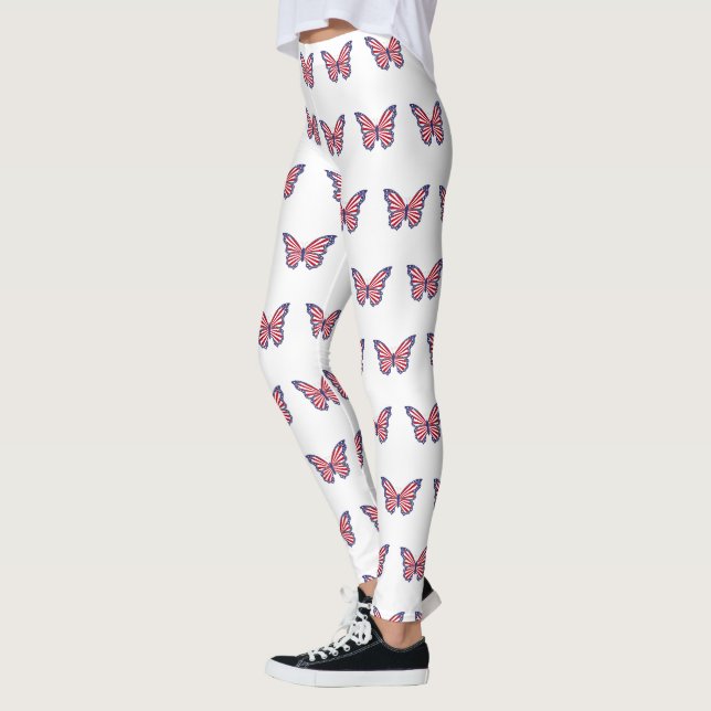 Vaterländische Leggings in Rot und Blau (Links)