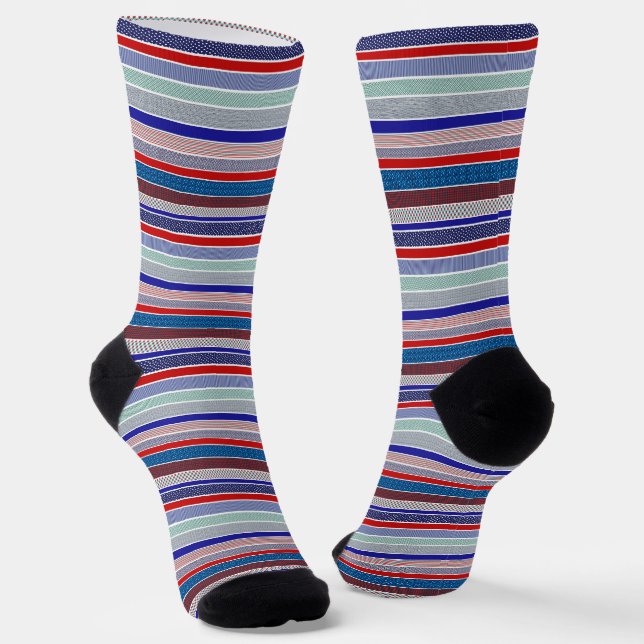 Vaterländische Streifen rot, weiß und blau Socken (Gewinkelt)