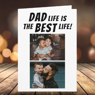 Vaterleben ist das beste Leben – 3 Fotos zum Vater Karte