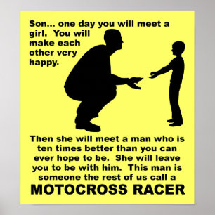 Väterlicher Rat Motocross Dirt Bike Lustiges Schil Poster