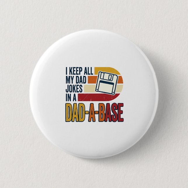 Väterlicher Witz Väterliche Basis Retro Lustiger V Button (Vorderseite)