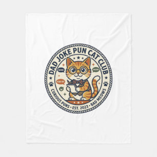 Väterlicher Wortwitz Katze Grafik T-Shirt Kunst - Fleecedecke