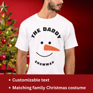 Väterliches Schneemann-Gesicht-Gruppen-Passfamilie T-Shirt
