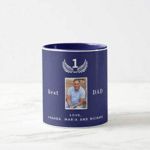 Vatername des Fotos Blaue weiße Namen Tasse