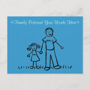 Vaterpartnerfamilie Custom Art Postcard Postkarte