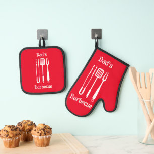 Vaters Barbecue Grilling Ofenhandschuh & Topflappen-Set