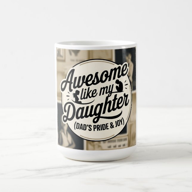 Vaters Bestste Errungenschaft-Vintag-Tochter-Abzei Kaffeetasse (Mittel)