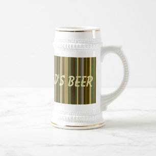 Vaters Bierbraun gestreifte Stein-Tasse Bierglas