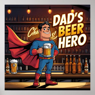 Vater's Bierhero Comic Digital Poster Print