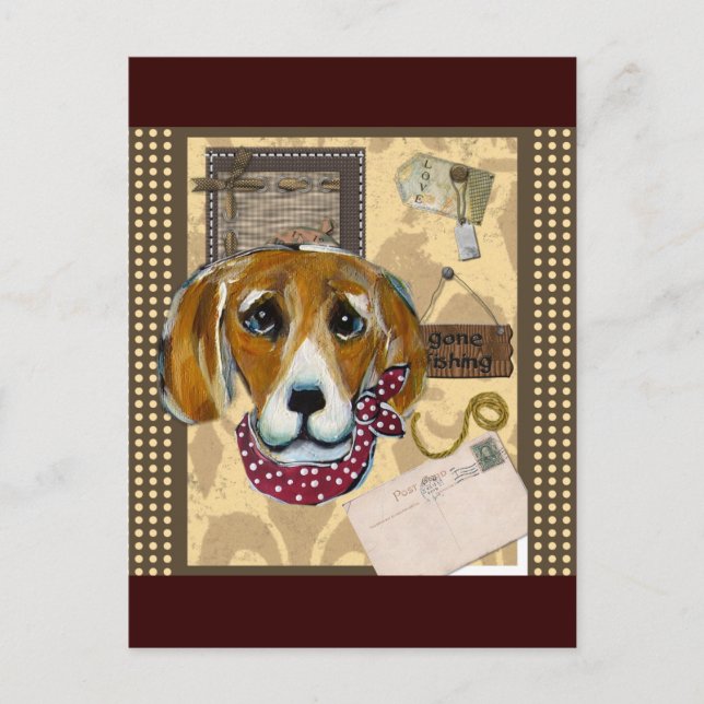 VATER'S DAY BEAGLE POSTKARTE (Vorderseite)