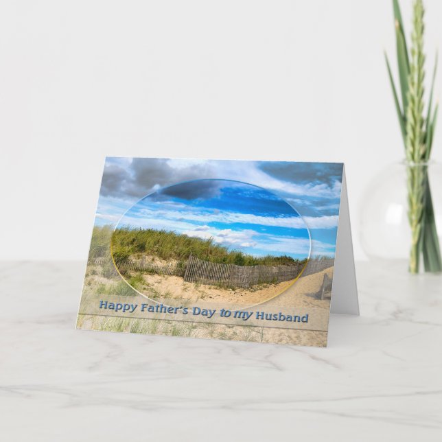 VATER'S DAY - HUSBAND - STRAND/OZEAN/DUNES SZENE KARTE (Vorderseite)
