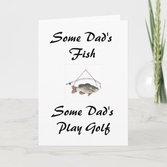Vaters Fisch, Vater spielen Golf Karte (Vorderseite)