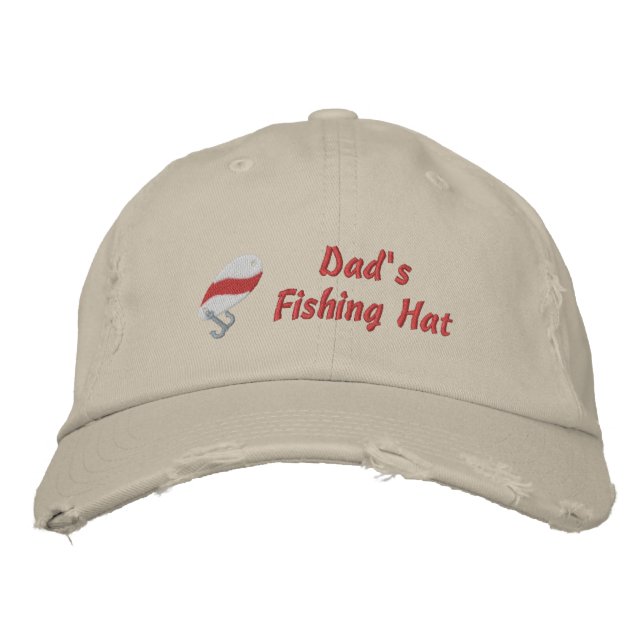 Vaters Fishing Hat Custom Personalisiert Bestickte Baseballkappe (Vorderseite)