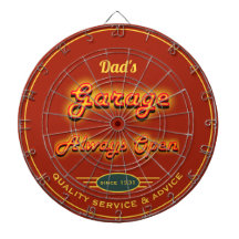 Vaters Garage-Imitate Neon Look Name Dunkelorange
