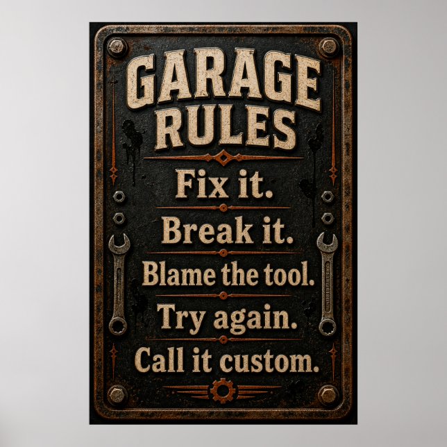 Vaters Garagenposter Poster (Vorne)