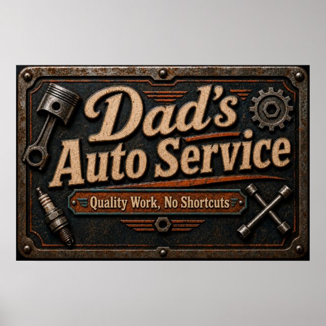Vaters Garagenposter Poster (Vorne)