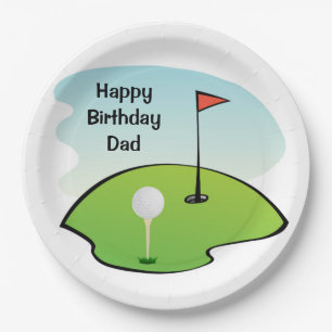 Vaters Geburtstag - Golf-Papierparty-Teller Pappteller