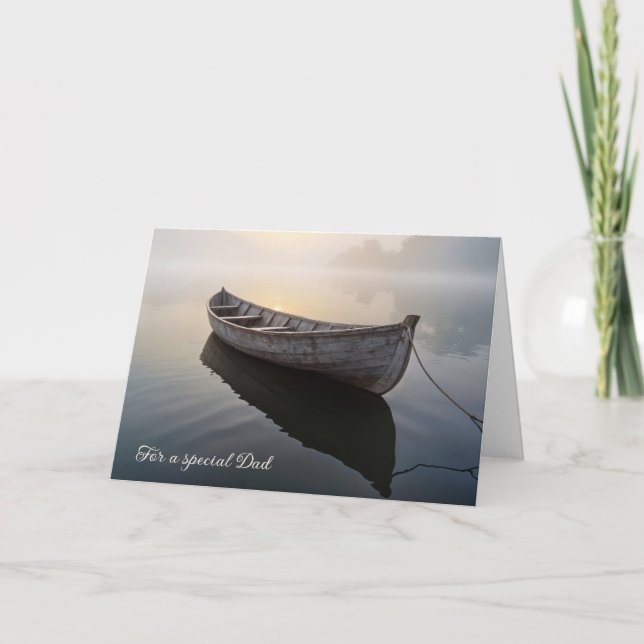 Vaters Geburtstag Rustikales altes Rowboat Karte (Vorderseite)