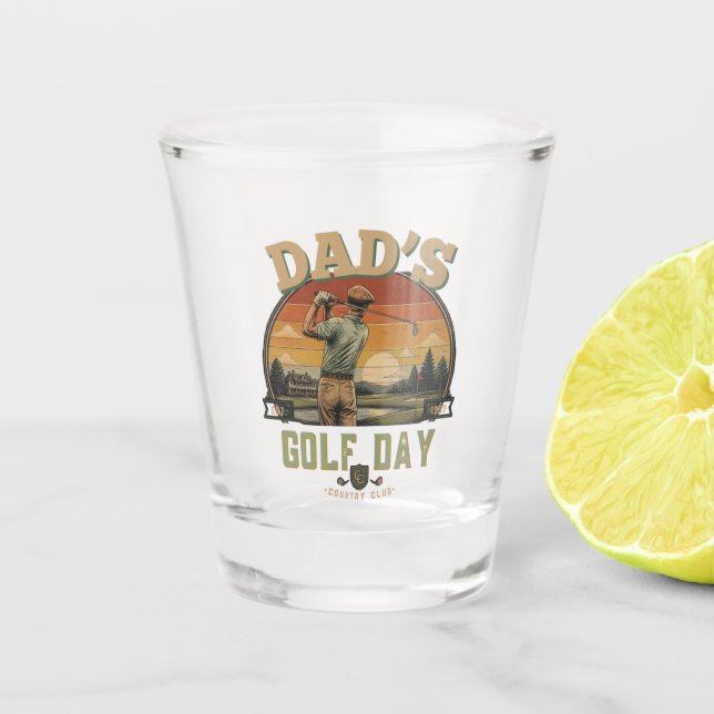 Vaters Golf-Tag Schnapsglas (Vorderseite)