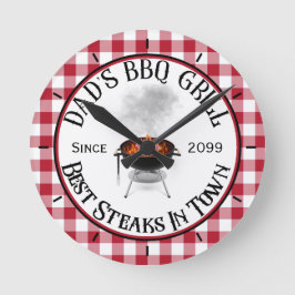 Vaters GRILLEN Grill Beste Steaks in der Stadt Runde Wanduhr