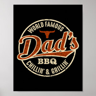 Vaters Grillen Vintag abkühlen und grillen Poster