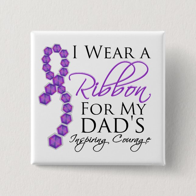 Vaters Inspirierend Mut - Pankreas-Krebs Button (Vorderseite)