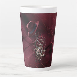 Vaters Mood Music Burgundy Fedora Keramik Latte Ta Milchtasse