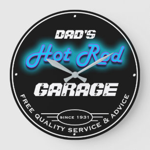 Vaters oder irgendein Name Garage Blue Imitate suc Große Wanduhr
