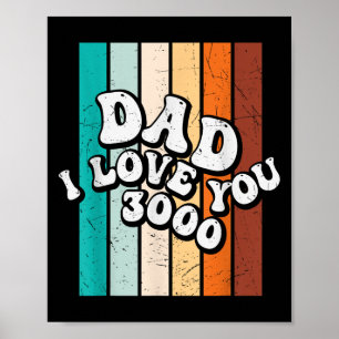 Vaters Papa Ich Liebe Dich 3000 Lustiges Retro Vin Poster