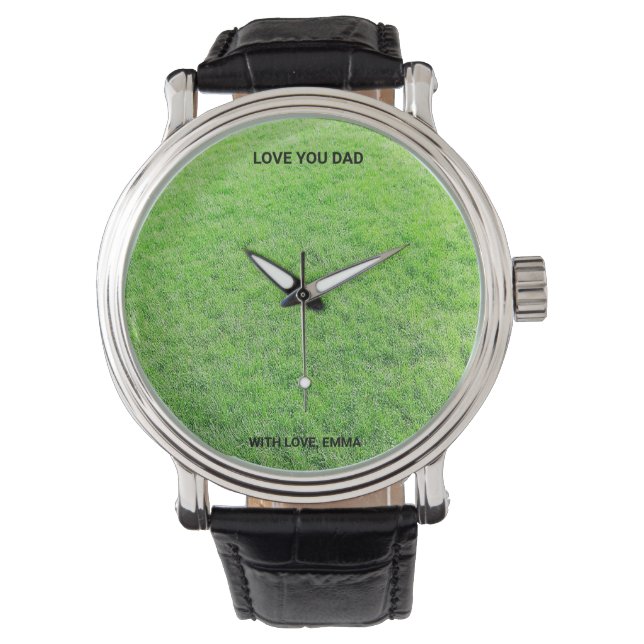 Vaters Phantastischer Grüngras Armbanduhr (Vorderseite)